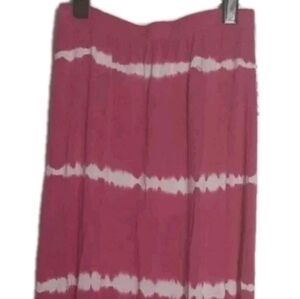 Pink Elephant Tie-Dye Maxi Skirt Womens Size S Pink/White NWT